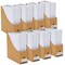 Juvale 8-Pack Kraft Paper Material Cardboard Magazine File Holder Boxes with Labels - Desk Organizer for Documents Storage